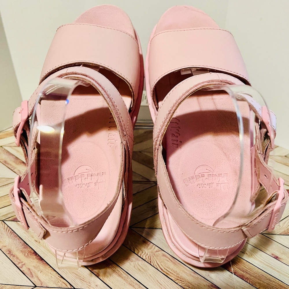 Dr Martens Voss Mono Pink Hydro Leather Sandals Women 7 Platform Barbie Pastel - Picture 4 of 11